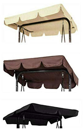 Replacement Canopy For Swing Seat 2 & 3 Seater Sizes Garden Hammock Cover (120 * 142 * 18CM, Brown)