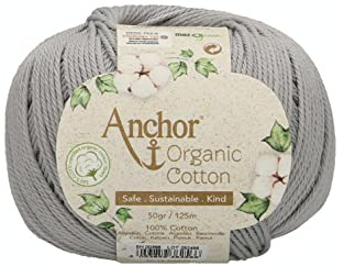 Anchor Organic Cotton, 50 g, grosor 4, presentación: 125 m stormy cloud hilo de ganchillo