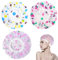 ZSDF 3 Pieces Bonnet de Douche, Imperméable élastiques Réutilisables bonnet de douche femme, Grand Accessoire Cheveux Douche pour Les Femmes Filles de Douche Spa Salon