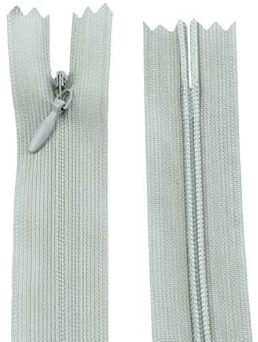 AERZETIX - C61847 - Satz mit 10 Reißverschlüssen unsichtbar 60cm Nicht trennbar - reißverschluß mit Gestell - Farbe blau-grau Pastell - Lederwaren Jeans Hosen Kleid Rock Schieber kleidungsstück nähen