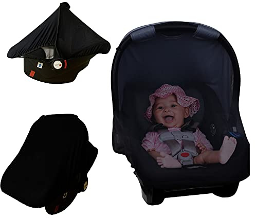 2 in1 Sonnensegel UV Schutz 50+ Sonnendach Kompatibel mit Kinderwagen Insektenschutz und Schlummerverdeck Verdeck Babyschale Sonnenschutz Einschlafhilfe & Hautschutz