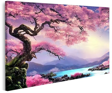 islandburner Tableau sur toile Beau D Nature Paysage Papier Peint Parc Japonais Cerisier Fleur Arbre Magnifique Cadre Affiche Poster Murale Tableaux