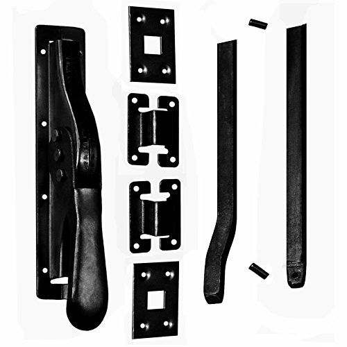 1 Set Tortreibriegel Torverschluss Türtreibriegel Torriegel 2340 mm Schwarz