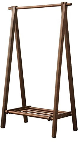 SilteD Exquisito Perchero con Riel para Ropa Perchero Independiente, Perchero 2 en 1 para Perchero para Ropa de Dormitorio Interior/Color Nogal/120 * 48 * 150 cm