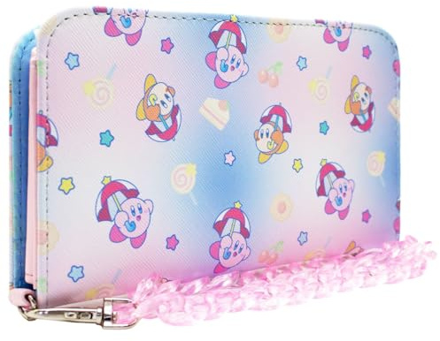Pink Dream Kirby Ombrello Waddle Dee Terra Dei Sogni Portafoglio/Portamonete Pochette Tasca per Monete & Porta Carte, Rosa