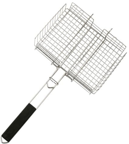 MILISTEN 1Stk zusammenklappbarer Grill Grillkorb mit Griff Tragbarer Grill Picknickgrill edelstahlrost camping zubehör Camping-Grillständer Grillnetz draussen Grillwerkzeug kleiner Grill