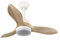 Ventilador de techo blanco y madera beta | Ventilador de techo pequeño | Ventilador de techo con luz regulable 20W 1900Lm