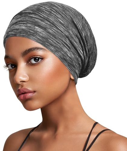 Kiiwah Satin Bonnet Schlafmütze Unisex Seide Seidenmütze Schlafhaube zum Schlafen, Slouch Satin Lined Beanie Lockenhaube Verstellbar Haube Schlafkappe für Damen und Herren