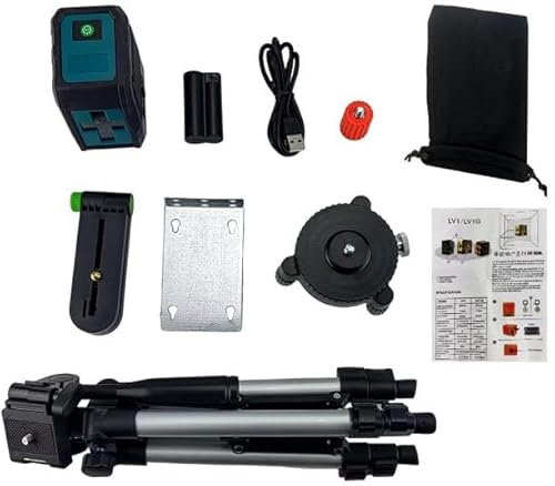 Anesty Green Laser Level with Tripod, Self Leveling Laser Levels Cross Line Lazer Level Kit with Manual/Self-Leveling Modes, Magnetic Bracket & Carry Bag etc. for Home Decoration DIY
