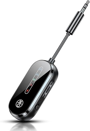 2-in-1 Bluetooth 5.4 Transmitter Empfänger für Flugzeug, Dual Anschluss für AirPods und Kopfhörer, kabelloser Adapter mit 3,5 mm AUX