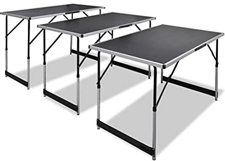 WKIEQACO Tables,Folding Tables,Pasting Table 3 pcs Foldable Height Adjustable