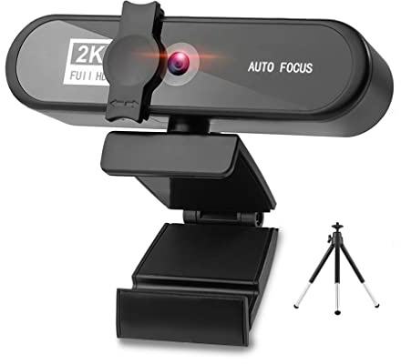 Wdfnexalai Webcam per computer con messa a fuoco automatica HD USB online regolabile per PC con microfono cablato di ricambio webcam esterna videocamera nera 2K