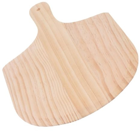 Holibanna Wooden Pizza Peel Chopping Board Double-Sided Serving Tray Handmade from Wood Non-Slip Handle