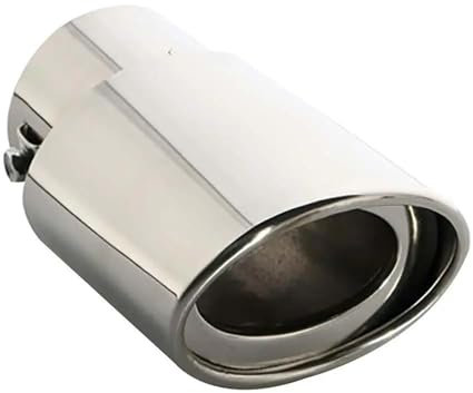 DZSMACHENGSM Tubo Escape Coche Tubo Escape Universal Anticorrosivo Punta Silenciador Acero Inoxidable Cola Redonda Trasera Vehículo Tubo Escape Cromado Tubo de Escape(Straight)