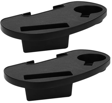 MAGICLULU 2 Portavasos para Silla de Playa y Sillón Reclinable, Plástico Negro, Instalación Clip, Adecuado para Camping y Actividades al Aire Libre