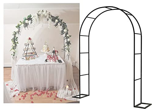 Grande arche de jardin en métal pour plantes grimpantes, support de fleurs durable noir et blanc, décoration intérieur/extérieur, 1,2 m x 2,2 m