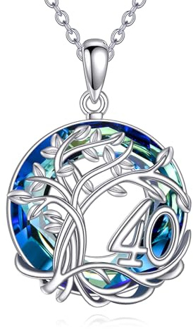 YFN Compleanno Collana in Argento Sterling Albero Della Vita Ciondolo di Cristallo Gioielli Regali per Ragazza Nipote | Gioiello con albero della vita, per anniversario, Natale, festa della mamma, regalo per donne, figlie, nipote, nonna, mamma