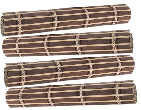 VICASKY 4 pezzi Tovagliette Rettangolari in Bamboo Antiscivolo e Resistenti al Calore Sottopiatto per da Pranzo Protezione e Decorazione per Cucina