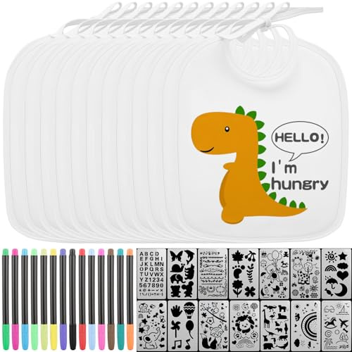 YPLonon Weiß Lätzchen zum Bemalen Baby Lätzchen Bemalen Babyparty
