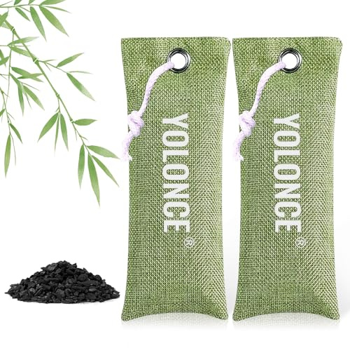 2 Pack Sacco deodorante di carbone attivo di bambù,Sacchetti per purificare l'aria al carbone di bambù,Sacchetto Deodorante Per Scarpe,assorbitore di umidità,Comodo e pratico(verde)