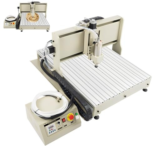 Máquina de grabado de 2200 W, máquina CNC, herramienta de grabado para metal/vidrio/madera, enlace de cuatro ejes, modo de control, ordenador, 24000 rpm, área de trabajo de 104,5 x 72 cm, grosor