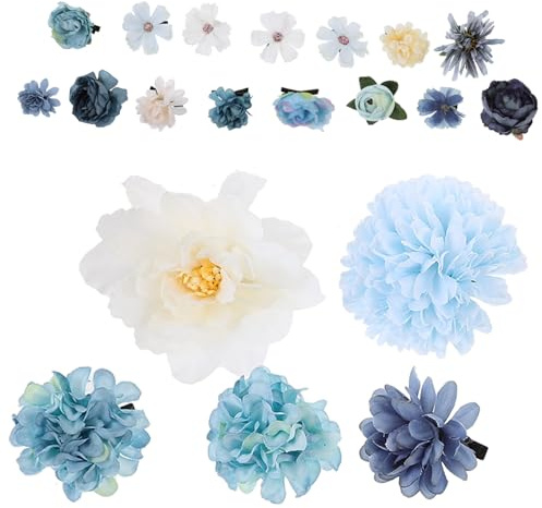 HAMPPLIES 20 Stück Teiliges Blumen Haarspangen für Frauen Komfortable Leichte Seidenblumen Haarklammern Geeignet für Hochzeiten Partys Sommer Braut Alltags haarschmuck Zufällige Farbe