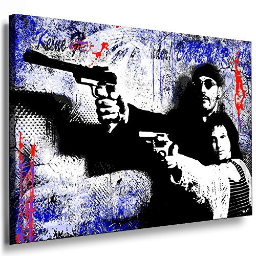 Fotoleinwand24 Bild auf Keilrahmen - Leon Der Profi AA0164 / Blau / 150x100 cm