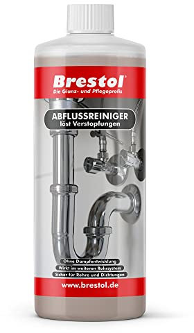 BRESTOL® Desatascador de desagüe, 1000 ml, limpiador de tuberías líquido, sin desagüe, limpiador de sifón contra la obstrucción de tuberías en el sistema de tuberías, suave para juntas y sin