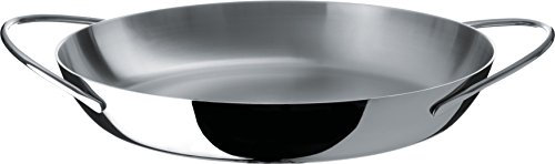 Alessi EG102/34 Domenica Casseruola Bassa a Due Manici, Trilamina, Lucido, 34 cm