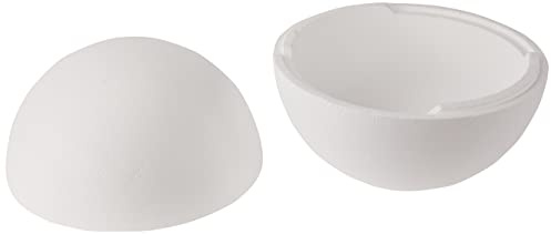 GLOREX 6 3803 842 - Palline di polistirolo divisibili, semigusci, Bianche, Diametro Circa 30 cm, per Decorazioni e Crafting Versatile