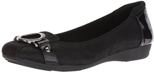 Anne Klein Women's Umeko Ballet Flat, Black/Multi Fabric, 5.5 UK