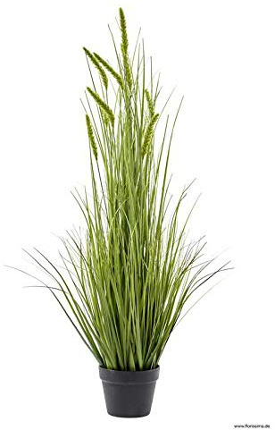 Klocke Konstväxter högkvalitativt dekorativt gräs i kruka – vackert och naturtroget – gräs/gräsbuskar/gräsbunt/konstgräs (mycket stor: 115 cm, grön)