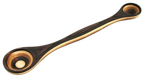 Island Bamboo 9 Natural/Brown Pakkawood 2 in 1 Double Sided Measuring Spoon