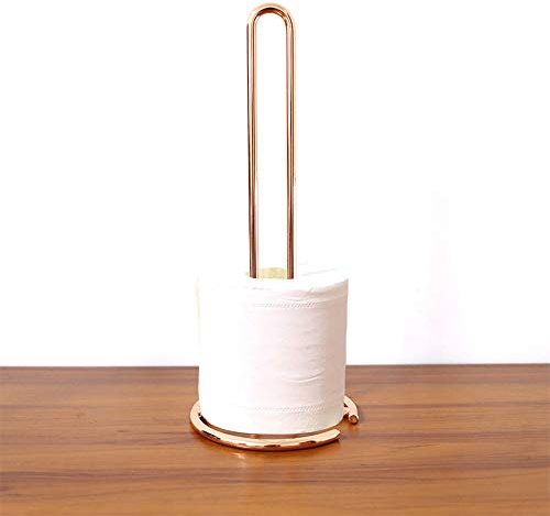 Wankd Toilettenpapier-Ersatzrollenhalter - Toilettenpapierhalter freistehend - Designer Klopapierhalter - praktischer und schicker Papierrollenhalter - Farbe: Roségold (chromiert)