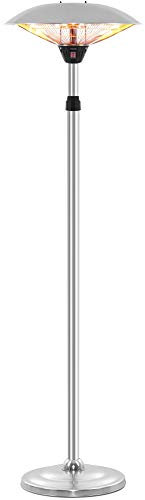 TROTEC Calefactor de pie de diseño IRS 2020, Infrarrojos, 2 Niveles de Calor:1.000 W / 2.000 W, Aluminio/Acero Inoxidable