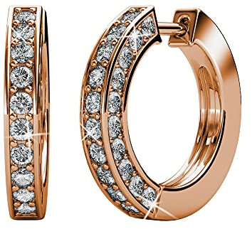 MYC Paris – Ohrringe Perry – Messing von hoher Qualität + vergoldet mit Roségold 18 K oder Rhodium – österreichischer Kristall – Geschenk zum Geburtstag, Muttertag, Weihnachten – Farbe Kristall,