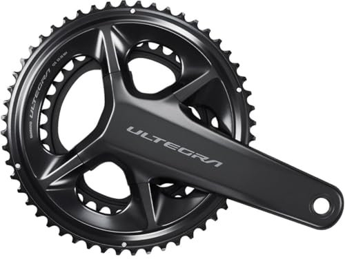 SHIMANO Ultegra FC-R8100 Kurbelgarnitur, 12-Gang, Hollowtech II, Spindelschnittstelle, Schwarz (170 mm, 52/36/12 Geschwindigkeit)