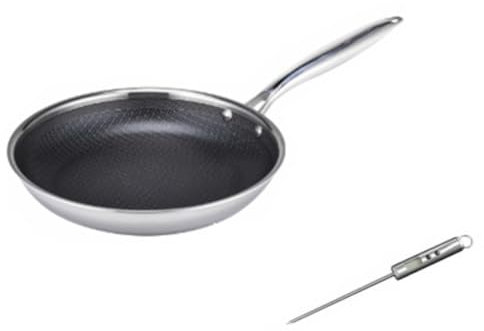 LIVINGTON Titan Pan - Das Original aus dem TV - Antihaft Pfanne 20 cm inkl. Thermometer - Backofenfest - alle Herdarten - Bratpfanne mit Diamantpartikel