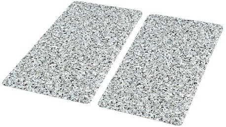 Coopers of Stortford - Set of 2 Granite Effect Glass Hob Covers - Tempered Safety Glass, Scratch-Resistant, Multi-Use for Hob Covers, Chopping & Serving, Hygienic and Heat-Resistant