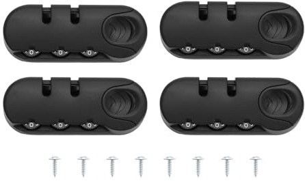 Be In Your Mind 4pcs Serrure de Mot de Passe pour Bagages Serrure de Sécurité à Code de Mot Passe à 3 Chiffres Cadenas à Vis Mot de Passe à Réglage Automatique Code de Bagage de Voyage Serrure Fixe