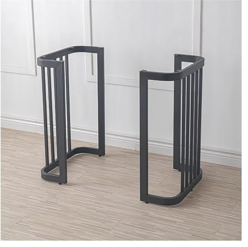 2 Stück Tischbeine Metall Schwarz, Tischfüße Metall, Schwerlast Tisch-Gestell Aus Metall, Tisch-Beine Für Esstisch Schreibtisch, Designer Tischkufen Aus Stahl, Tischgestell Metall (Color : Black, SI