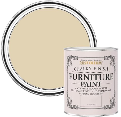 Rust-Oleum Shabby Chic beige Vintage Kreidefarbe für Möbel, wasserbasiert, geruchsarm - Sandgelb 750ML