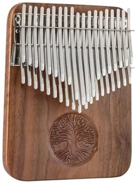 Anfänger Kalimba 34-Tasten-Vollmassivholz aus schwarzem Walnussholz süßes Musikinstrument chromatisches Klavier tragbares Marimba-Mini-Daumeninstrument Limba