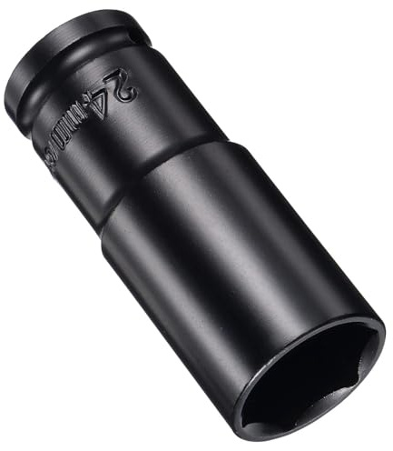 Juttzzei Deep Impact Socket, 1/2 Inch Drive by 24mm Deep Impact Socket | Heat-Treated CR-V Steel 24mm Socket 1/2 Drive with 78mm Length 6-Point Metric Sizes for Car Home Repair Home Car Repair