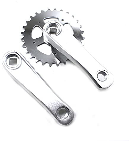 GFDSGRE Kurbelgarnitur 25/8T Kinder Kinder Fahrrad Kurbel Single Geschwindigkeit Kurbel Set Quadratische Loch Aluminiumlegierung102 / 114mm Kurbel Fahrradteile Fahrrad Kurbelgarnitur(28T 114mm)