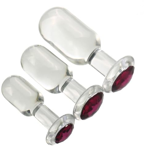 Tapón anal de vidrio con cristal S/M/L Consolador de vidrio transparente Consolador anal Tapón de vidrio Dilatador de ano Bola consolador de vidrio Tapón anal Masajeador de próstata Juguete sexual par
