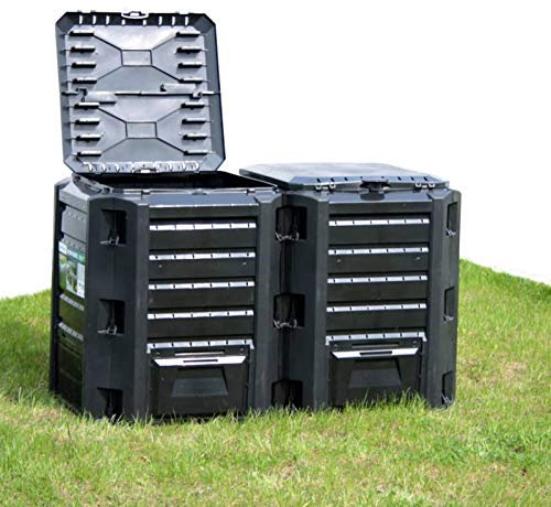 qohoio Garden Composter Black 380 L,Garden Large Metal Wire Mesh Compost Bin Eco Garden Composter Converter Eco Recycling Storage Bin Waste Box