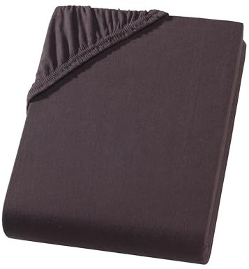 Spannbettlaken Topper 180x200-200x200 cm Braun Jersey Spannbetttuch 100% Baumwolle – Boxspringbett Topper Spannbettlaken für Matratzentopper bis 10 cm Matratzenhöhe Komfortables Bettlaken