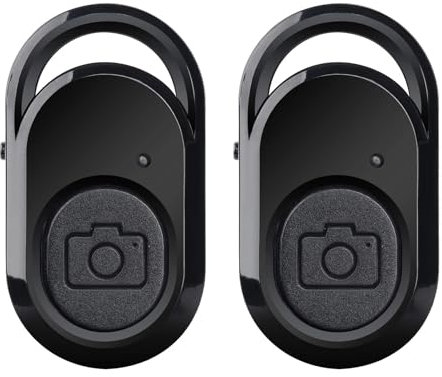 Pack de 2 Télécommande Bluetooth Selfie sans Fil, Déclencheur Appareil Photo Idéal pour Photos et Vidéos, Bluetooth Contro Compatible avec Smartphones iOS et Android, Portée jusqu'à 10 Mètres