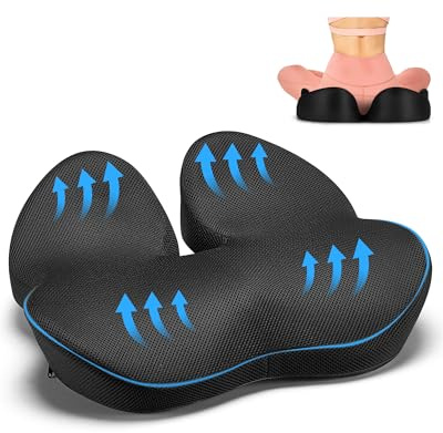 Acacomft Orthopädisches Sitzkissen, Memory Foam Bürostuhl Sitzkissen zur Schmerzlinderung bei Steißbeinschmerzen